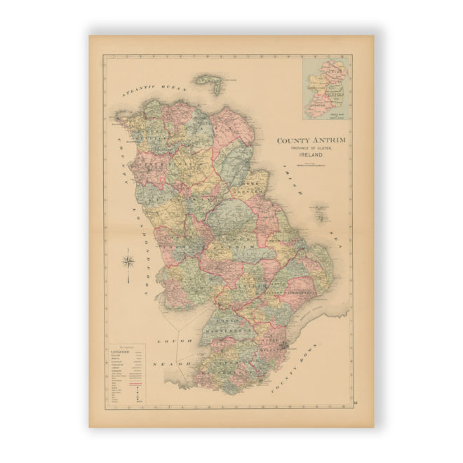 County Atrim - Antique Map