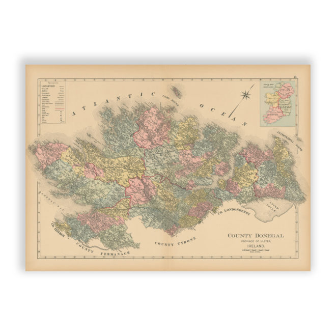 County Donegal - Antique Map