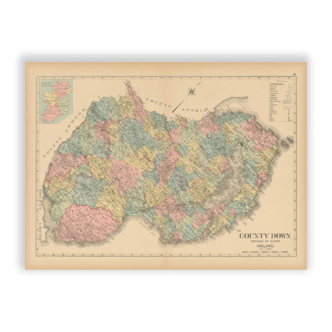 County Down - Antique Map