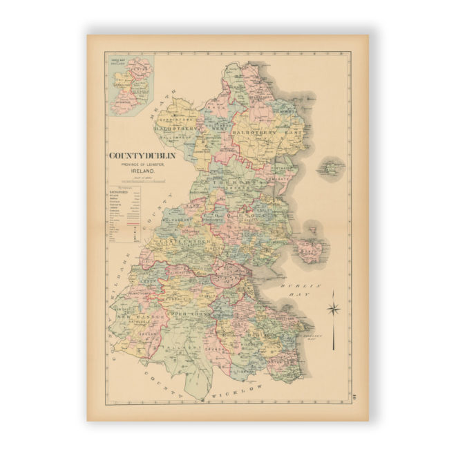 County Dublin - Antique Map