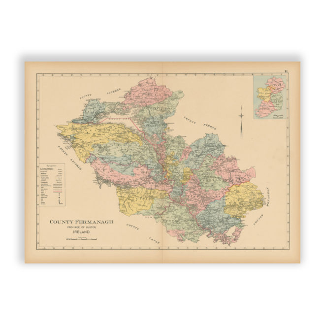 County Fermanagh - Antique Map