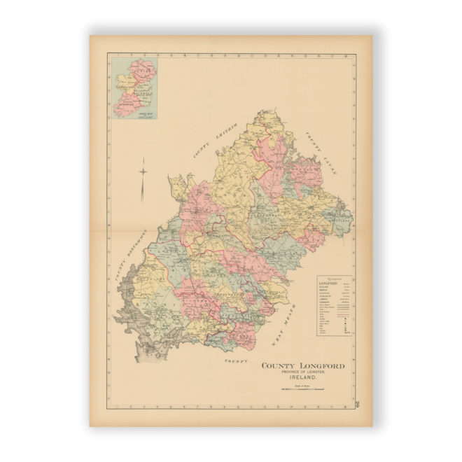 County Longford - Antique Map