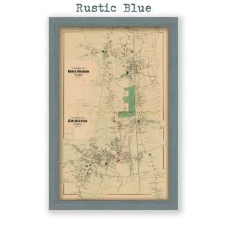 Abington and North Abington Villages, Massachusetts Antique Map Reproduction