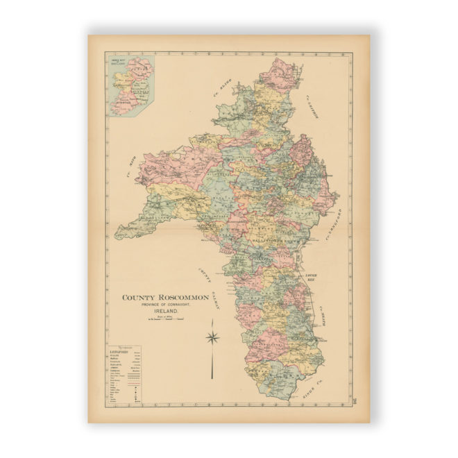 County Roscommon - Antique Map