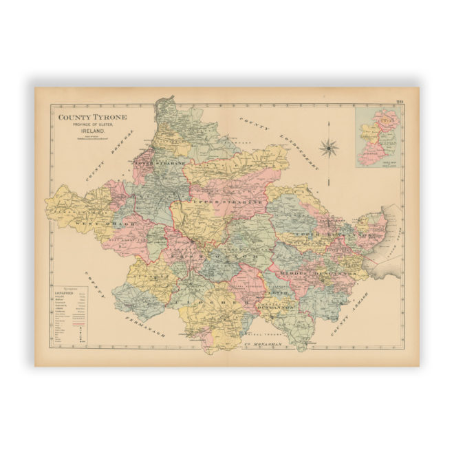 County Tyron - Antique Map