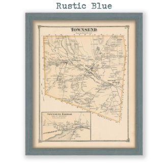 Townsend, Massachusetts Antique Map Reproduction