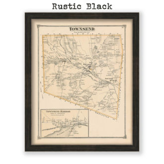 Townsend, Massachusetts Antique Map Reproduction