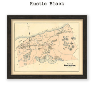 Town of Brewster, Massachusetts Antique Map Reproduction