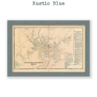 Amesbury and Salisbury Mills, Massachusetts Antique Map Reproduction