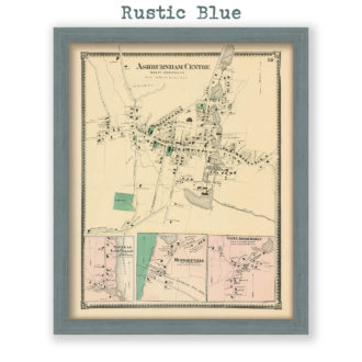 Ashburnham Center, Massachusetts Antique Map Reproduction