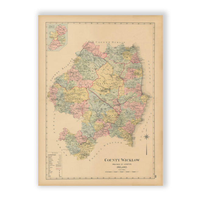 County Wicklow - Antique Map