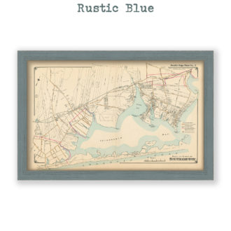 Shinnecock Bay Southampton, Long Island, NY Antique Map Reproduction