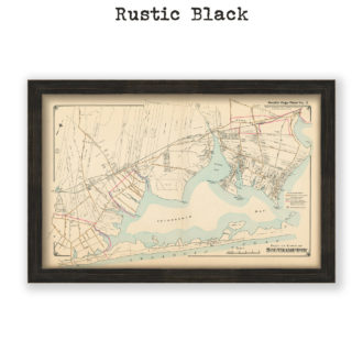 Shinnecock Bay Southampton, Long Island, NY Antique Map Reproduction