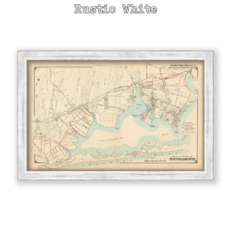 Shinnecock Bay Southampton, Long Island, NY Antique Map Reproduction