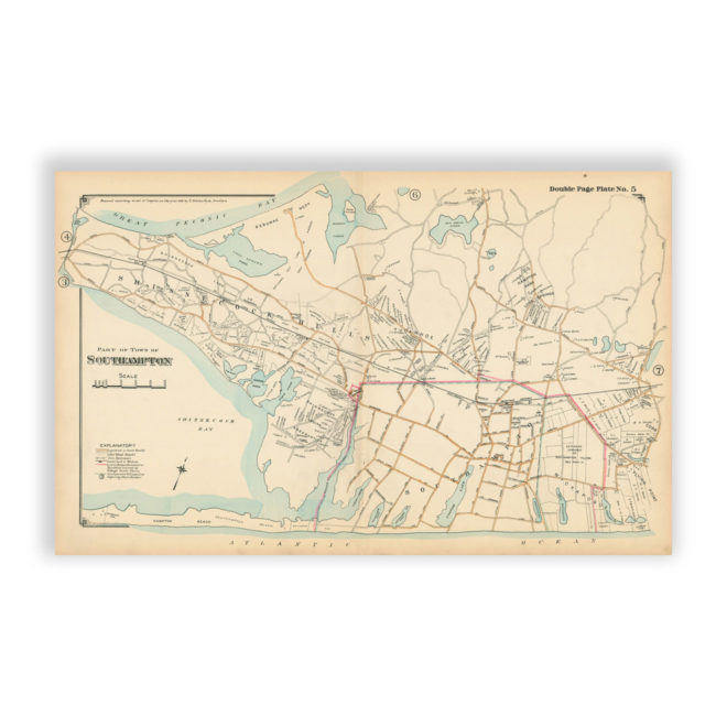 Shinnecock Hills - Southampton, Long Island, NY Antique Map Reproduction