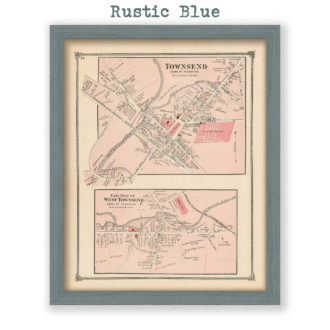 Townsend Village and West Townsend, Massachusetts Antique Map Reproduction