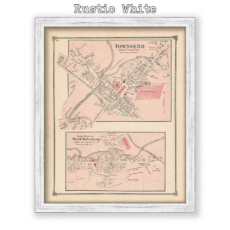 Townsend Village and West Townsend, Massachusetts Antique Map Reproduction