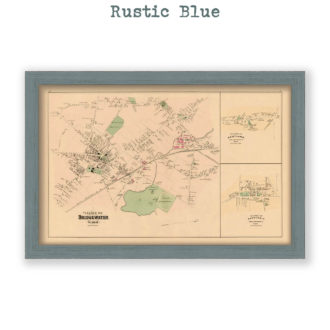 Bridgewater Village, Massachusetts Antique Map Reproduction