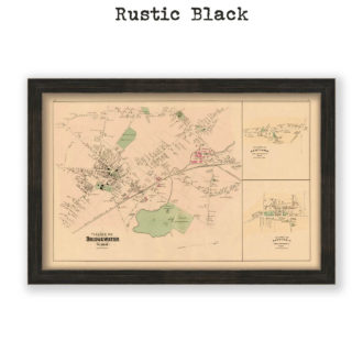 Bridgewater Village, Massachusetts Antique Map Reproduction