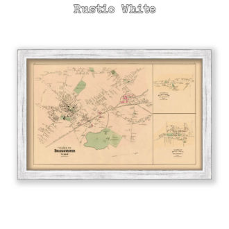 Bridgewater Village, Massachusetts Antique Map Reproduction