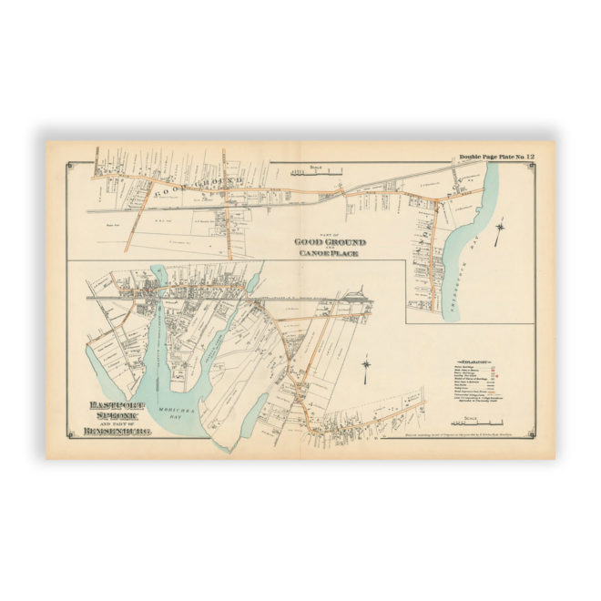 Eastport Speonk and part of Remsenburg, Long Island, NY Antique Map Reproduction