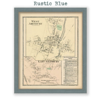 West Amesbury and East Salisbury, Massachusetts Antique Map Reproduction