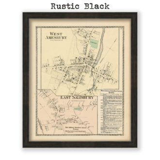 West Amesbury and East Salisbury, Massachusetts Antique Map Reproduction