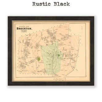 Brocton, Massachusetts Antique Map Reproduction