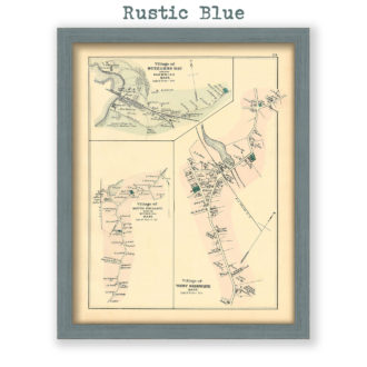 Buzzards Bay, Sandwich and Pocasset Villages, Massachusetts Antique Map Reproduction