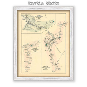 Buzzards Bay, Sandwich and Pocasset Villages, Massachusetts Antique Map Reproduction