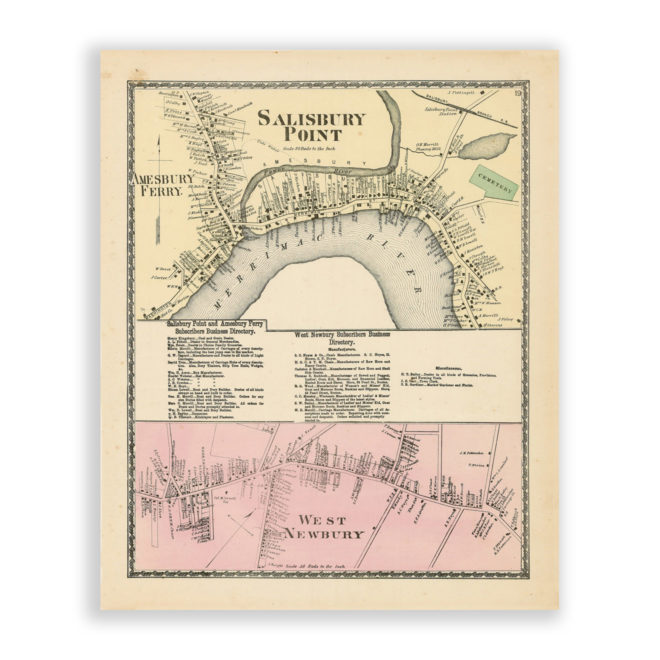 Salisbury Point, Massachusetts Antique Map Reproduction