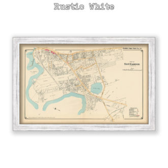 Sag Harbor, Long Island, NY Antique Map Reproduction