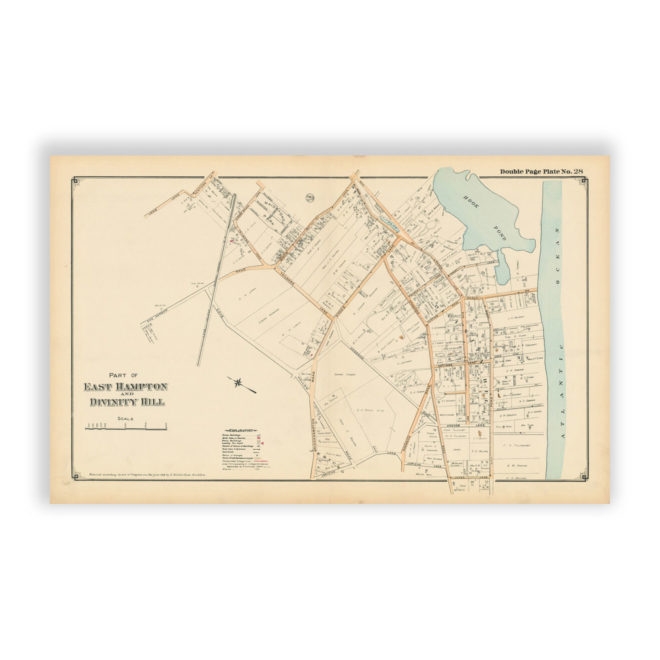 Part of East Hampton and Divinity Hill, Long Island, NY Antique Map Reproduction