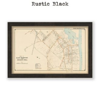 Part of East Hampton and Divinity Hill, Long Island, NY Antique Map Reproduction