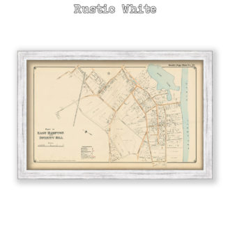 Part of East Hampton and Divinity Hill, Long Island, NY Antique Map Reproduction