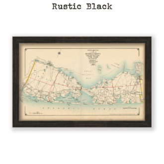 Sothampton, Long Island, NY Antique Map Reproduction