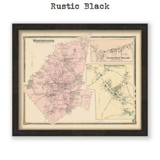 Westminster, Massachusetts Antique Map Reproduction