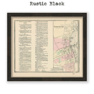 Newburyport Village, Massachusetts Antique Map Reproduction