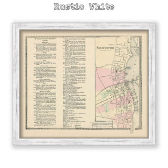 Newburyport Village, Massachusetts Antique Map Reproduction