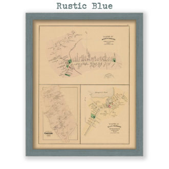 North Carver and Ellis Furance Village Massachusetts Antique Map Reproduction