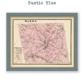 Barre, Massachusetts Antique Map Reproduction