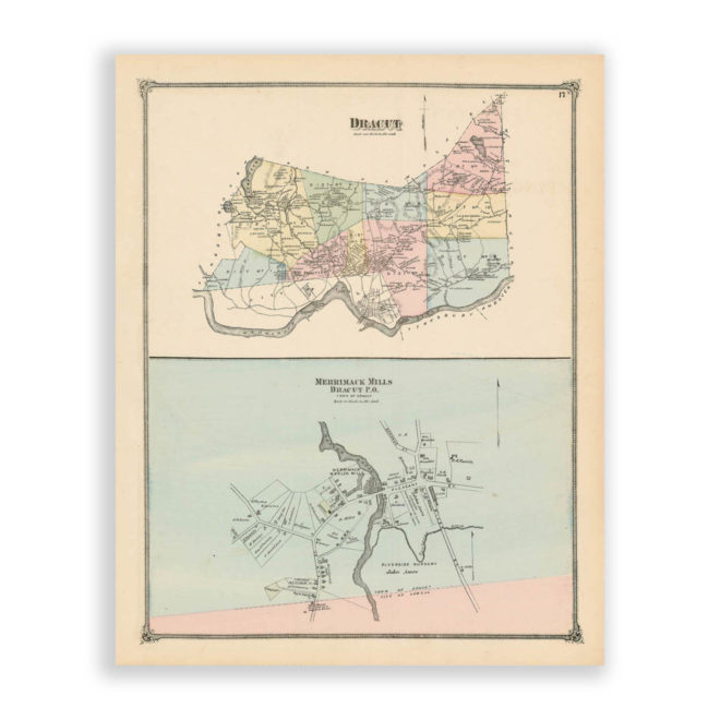 Dracut, Massachusetts Antique Map Reproduction