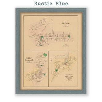 North Carver, Bryantville and Ellis Furance Village Massachusetts Antique Map Reproduction