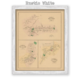 North Carver, Bryantville and Ellis Furance Village Massachusetts Antique Map Reproduction