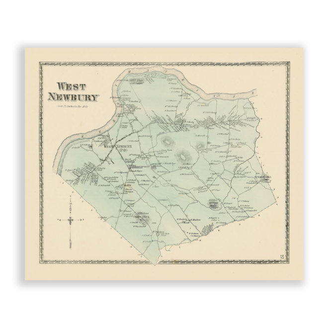 West Newbury, Massachusetts Antique Map Reproduction