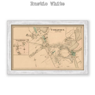 Cohasset Village, Massachusetts Antique Map Reproduction