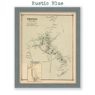 Groton Village, Massachusetts Antique Map Reproduction