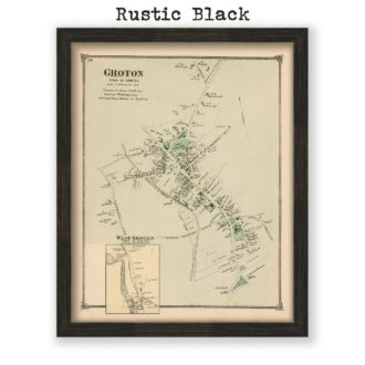 Groton Village, Massachusetts Antique Map Reproduction