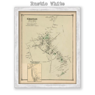 Groton Village, Massachusetts Antique Map Reproduction