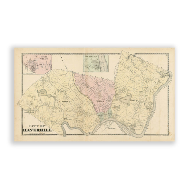 Haverhill, Massachusetts Antique Map Reproduction